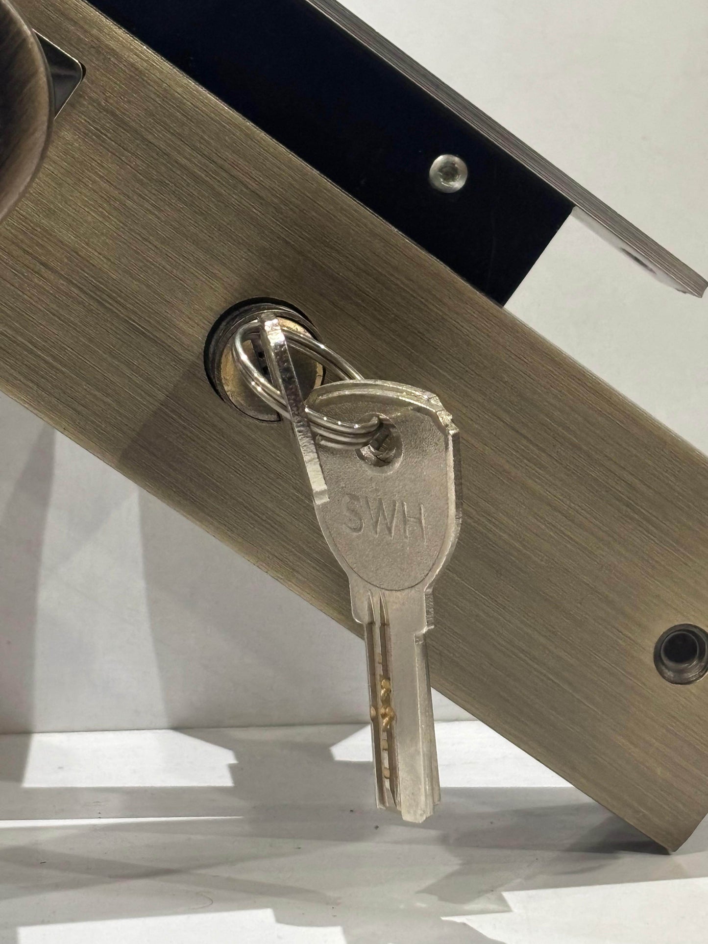 Modern Two-Tone Door Handle with Polished Brass & Gunmetal Finish - Auzaar Khana