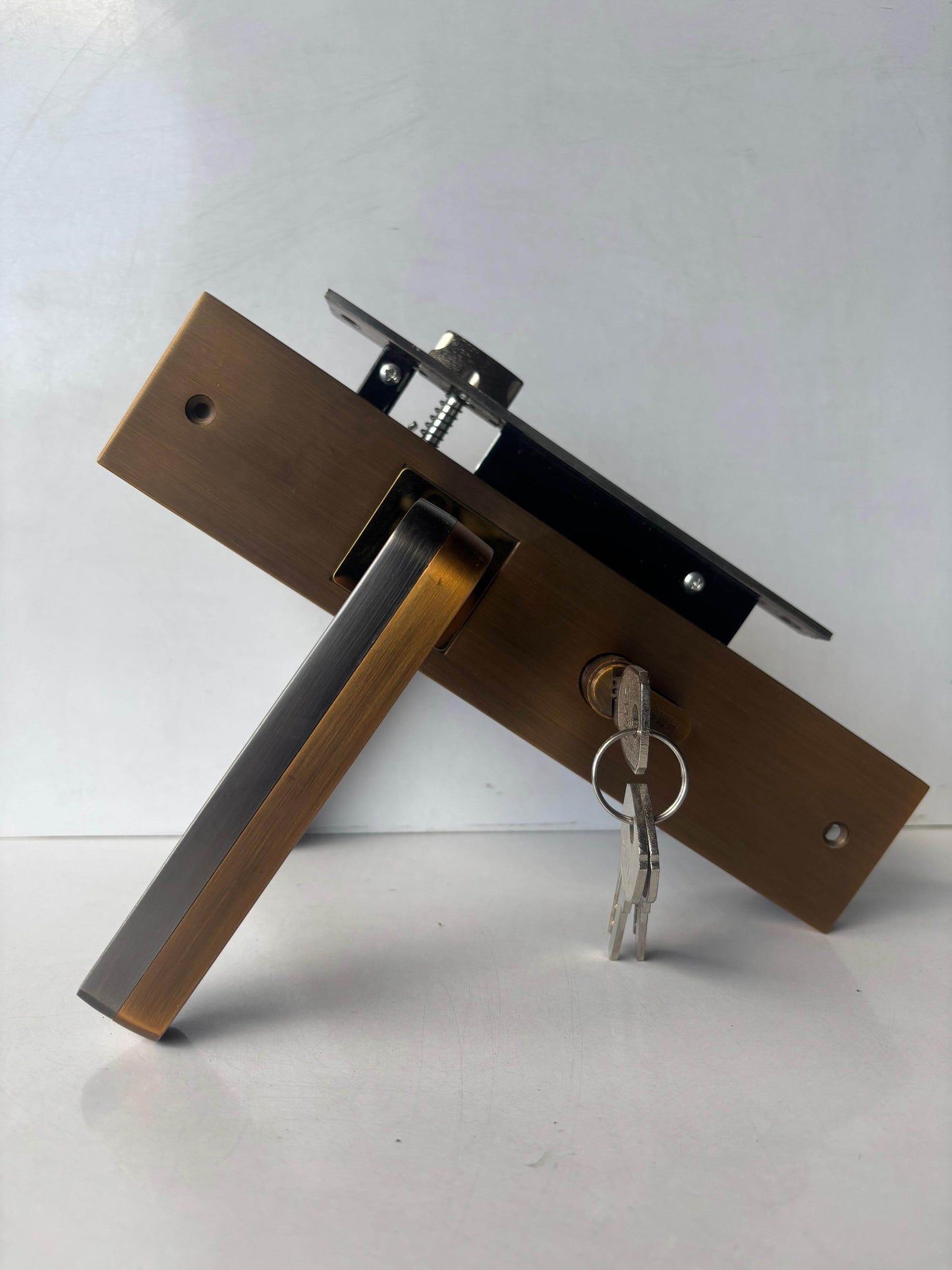 Stylish Silver & Bronze Lever Design door lock for Home and Office Doors” - Auzaar Khana