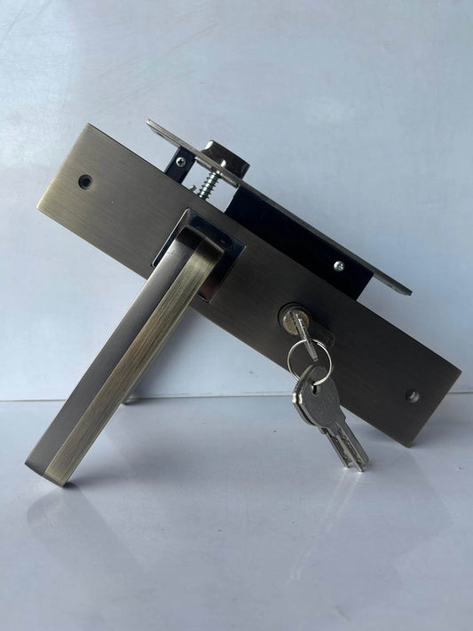 Stylish Silver & Bronze Lever Design door lock for Home and Office Doors” - Auzaar Khana