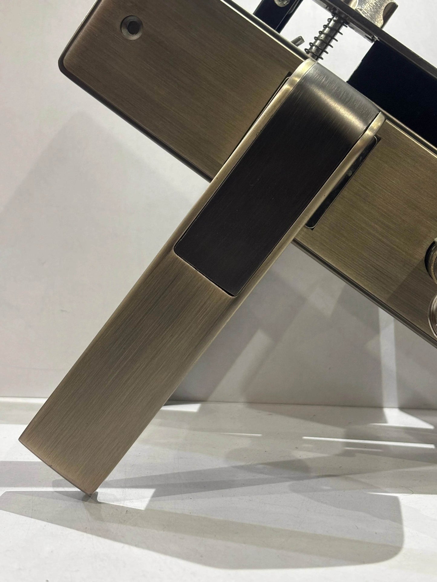 Modern Two-Tone Door Handle with Polished Brass & Gunmetal Finish - Auzaar Khana