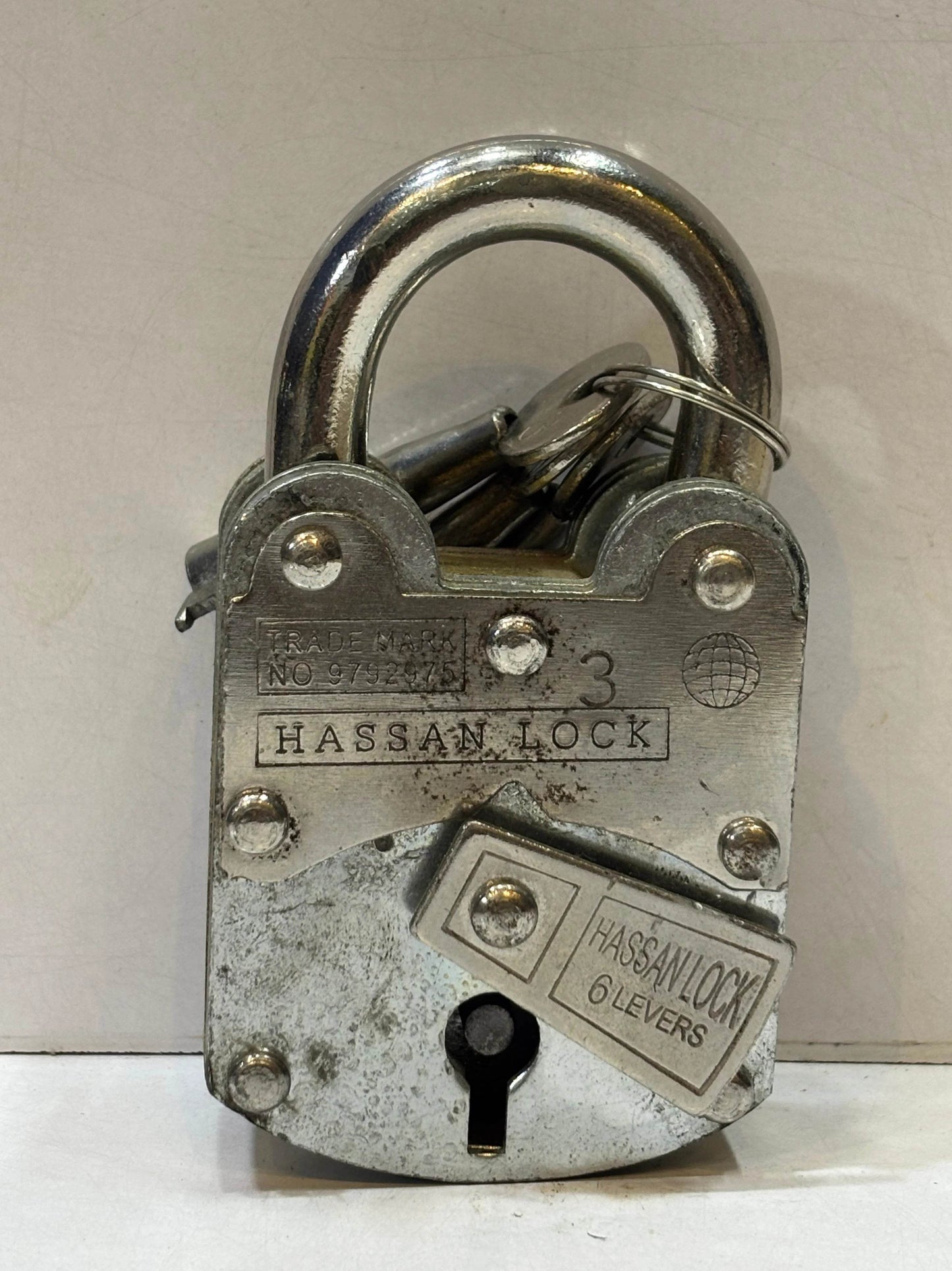 Hassan Lock Pad Heavy Duty Six Lever – Premium Steel Security Pad Lock - Auzaar Khana